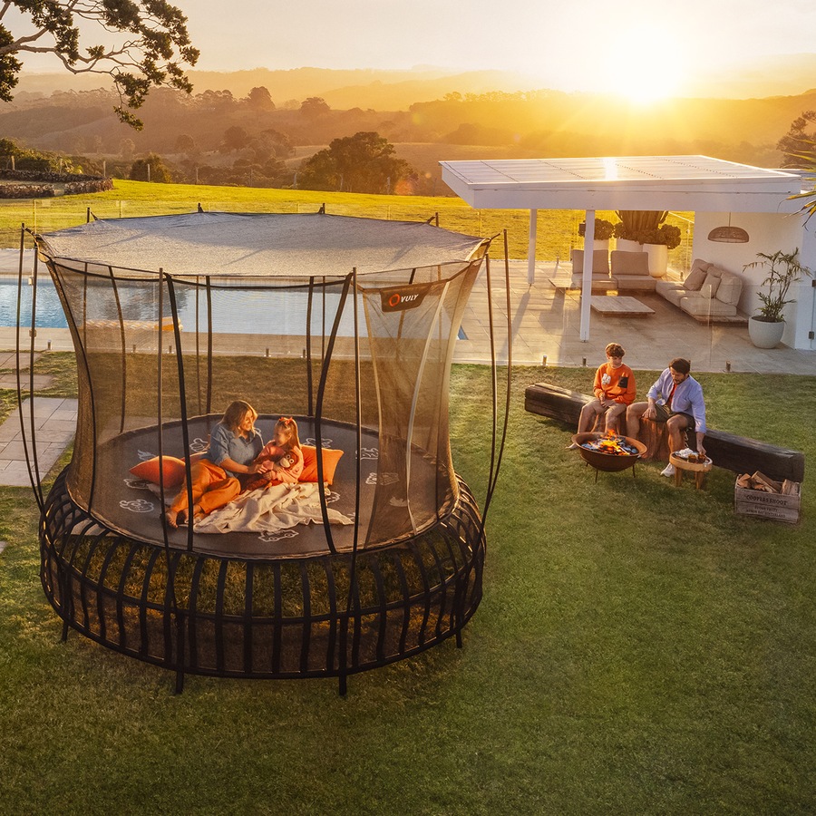 VULY Thunder 2 Pro Extra Large 16ft Springless Trampoline with Enclosure - Round Kids Trampolines Bundle With Shade Cover