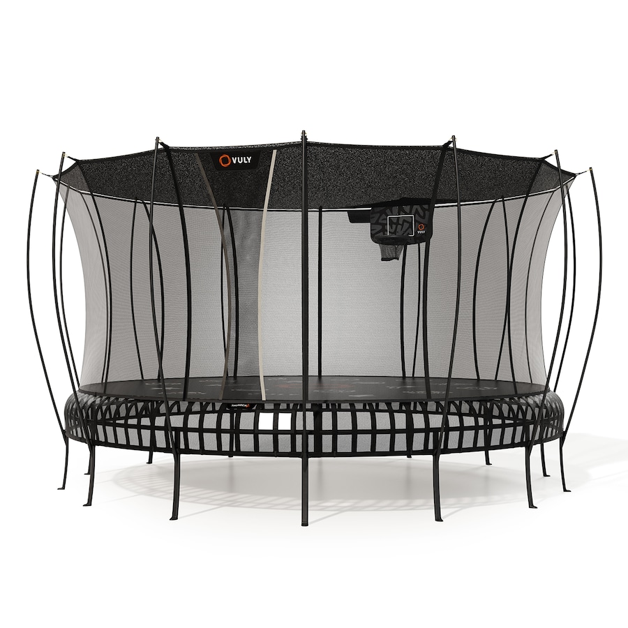 VULY Thunder 2 XXL 17.5ft Springless Trampoline with Enclosure - Round Kids Trampolines Bundle With Shade Cover & Basketball Hoop