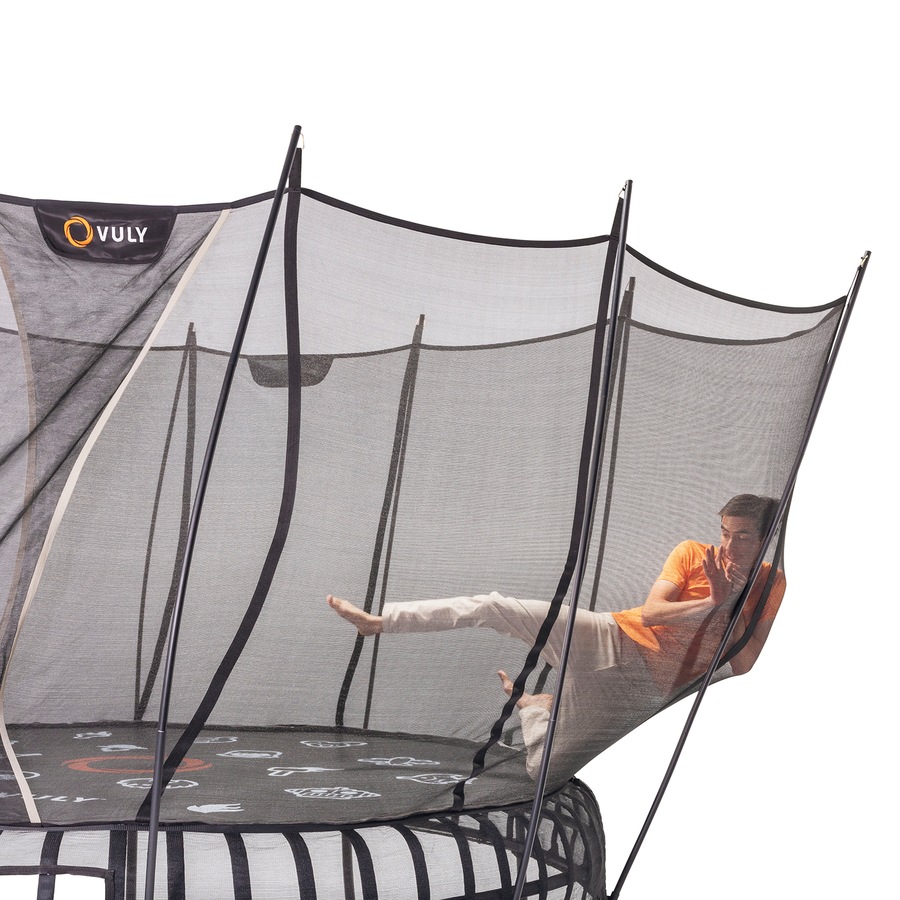 VULY Thunder 2 XXL 17.5ft Springless Trampoline with Enclosure - Round Kids Trampolines Bundle With Shade Cover & Basketball Hoop