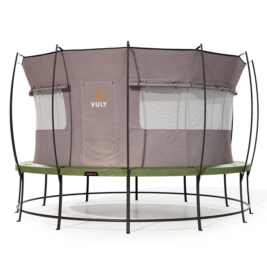 VULY Ultra 2 Pro Extra Large 16ft Trampoline with Enclosure - Round Kids Trampolines Bundle With Tent Wall and Shade Cover