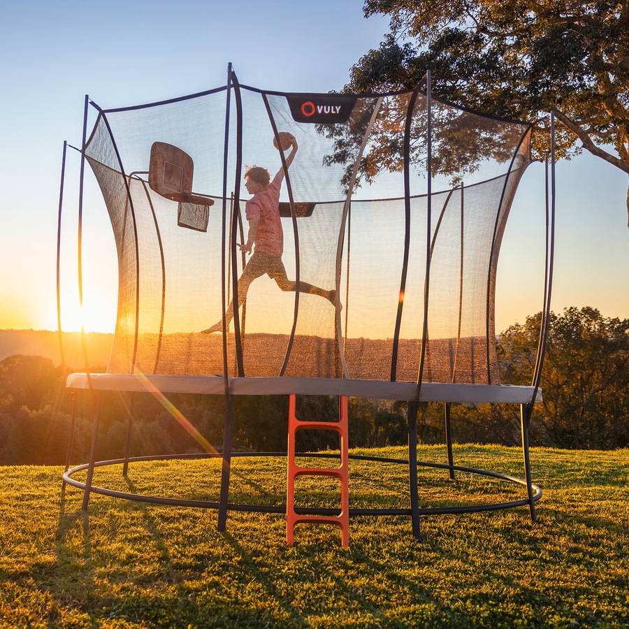 Vuly Ultra 2 Pro Extra Large 16ft Trampoline with Enclosure - Round Kids Trampolines Bundle With Shade Cover & Basketball Hoop