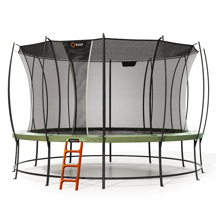 Vuly Ultra 2 Pro Extra Large 16ft Trampoline with Enclosure - Round Kids Trampolines Bundle With Shade Cover & Ladder