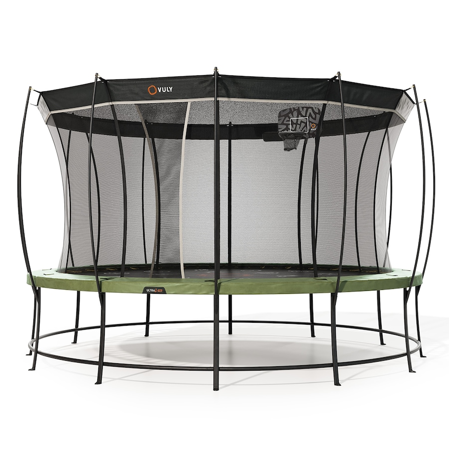 Vuly Ultra 2 Pro Extra Large 16ft Trampoline with Enclosure - Round Kids Trampolines Bundle With Shade Cover Pro & Hoop