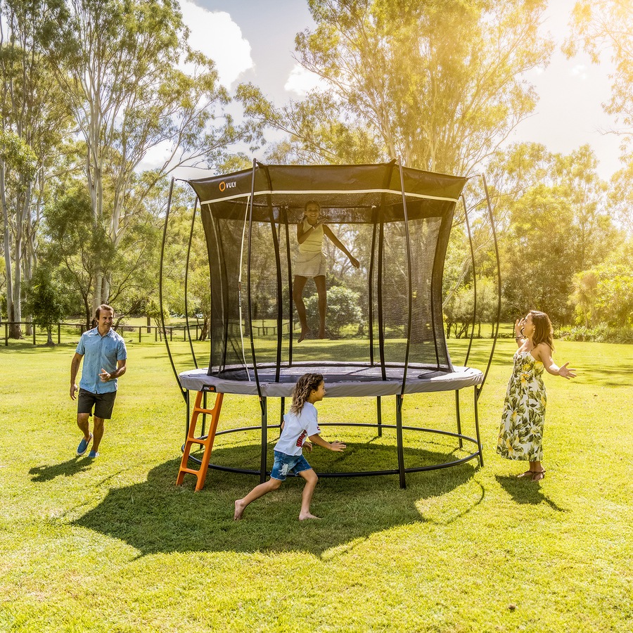 Vuly Ultra 2 Pro Extra Large 16ft Trampoline with Enclosure - Round Kids Trampolines Bundle With Shade Cover Pro & Hoop