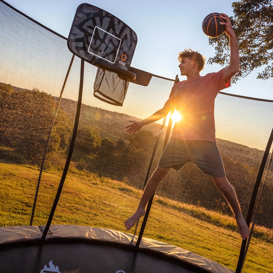 Vuly Ultra 2 Pro Extra Large 16ft Trampoline with Enclosure - Round Kids Trampolines Bundle With Shade Cover Pro & Hoop