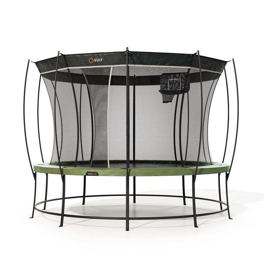 Vuly Ultra 2 Pro Large 14ft Trampoline with Enclosure - Round Kids Trampolines Bundle With Shade Cover Pro & Hoop