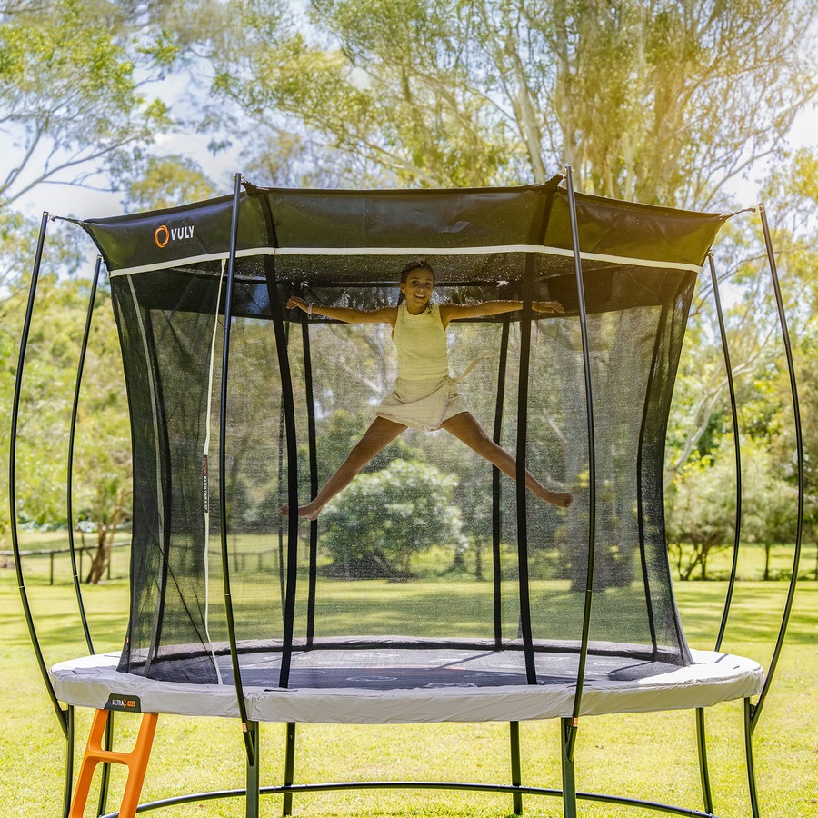 Vuly Ultra 2 Pro Large 14ft Trampoline with Enclosure - Round Kids Trampolines Bundle With Shade Cover Pro & Hoop