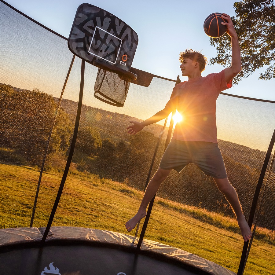 Vuly Ultra 2 Pro Large 14ft Trampoline with Enclosure - Round Kids Trampolines Bundle With Shade Cover Pro & Hoop