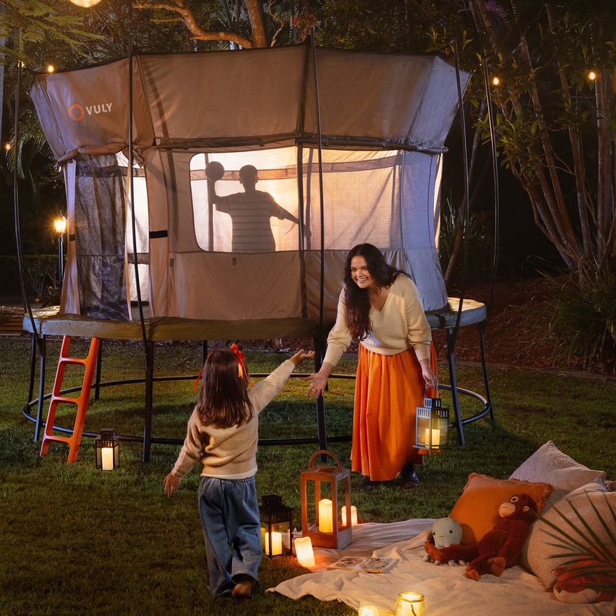 VULY Ultra 2 Pro Medium 12ft Trampoline with Enclosure - Round Kids Trampolines Bundle With Tent Wall and Shade Cover