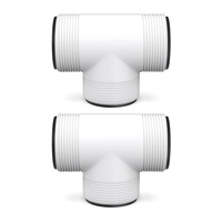 2 Pack Pool Hose Connector Replacement for Intex and Coleman, 1.5 inch Pool Hose T Connector Fits Filter Pumps, Threaded Hose Connections
