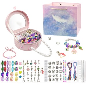 Bracelet Making Kit DIY Jewellery Supplies Charm Expandable Jewelry Bangle Pendants Plier Set 264pcs Toy Art Craft Gift Creative Playset