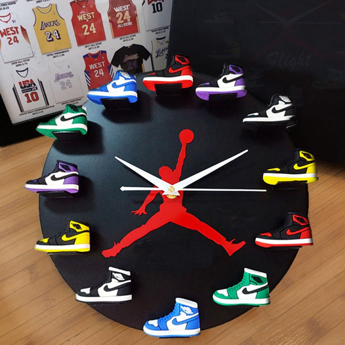 Basketball Flight Jordan Clock Jordan Wall Clock Mini 3D Sneakers