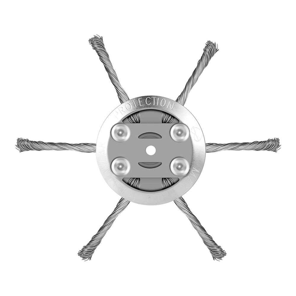 Cordless Steel Wire Wheel 6 Teeth Trimmer Head Weed Brush Lawn Mower Grass