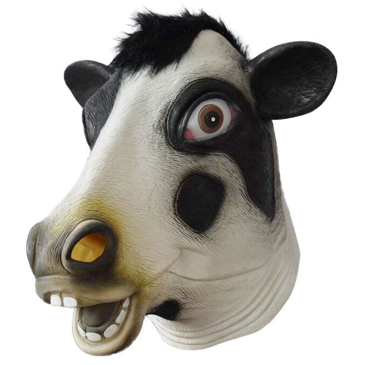 Cow Full Mask Buy Cow Head Animal Mask, Funny Adult Cow Mask for Dress Up Cow Masks ...
