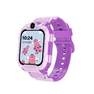 Dual Cameras SOS Call Smartwatch 2-Way Video Smart watch Group Chat Remote Listen Geofence Alerts Step Tracker Kids Children Christmas Gift COL Purple