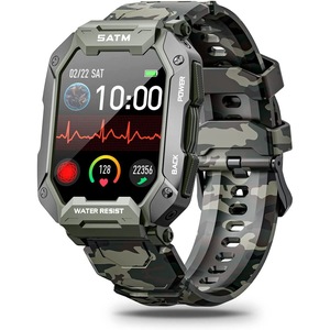 Smart Watch for Men,1.71Inch Smartwatch for Android and iPhone Compatible,5ATM Fitness Tracker with Blood Pressure,Heart Rate,Blood Oxygen Monitor,Tactical Watch (Green)