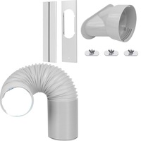 Portable Air Conditioner Parts Window Seal Kit 1.5m Exhaust Hose 130mm Flat Nozzle 1.3m Board for Sliding Horizontal Vertical Windows Doors