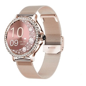 Fitness Watch Smart Women Bluetooth Call 100 Sports Mode DIY Dials Body Sleep Monitor IOS Android Health Tracker Rosegold