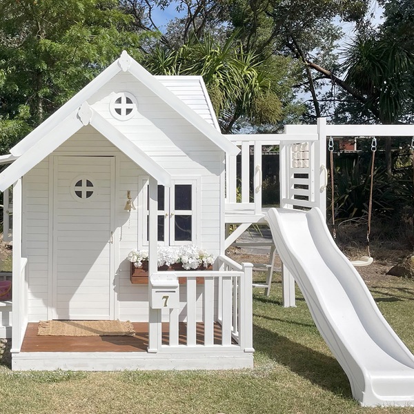 Buy Kidzshack Jolly Kids Wooden Large Cubby House w/Letterbox Dark
