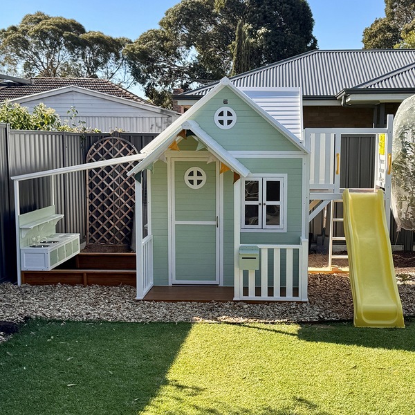 Buy Kidzshack Jolly Kids Wooden Large Cubby House w/Mud Kitchen