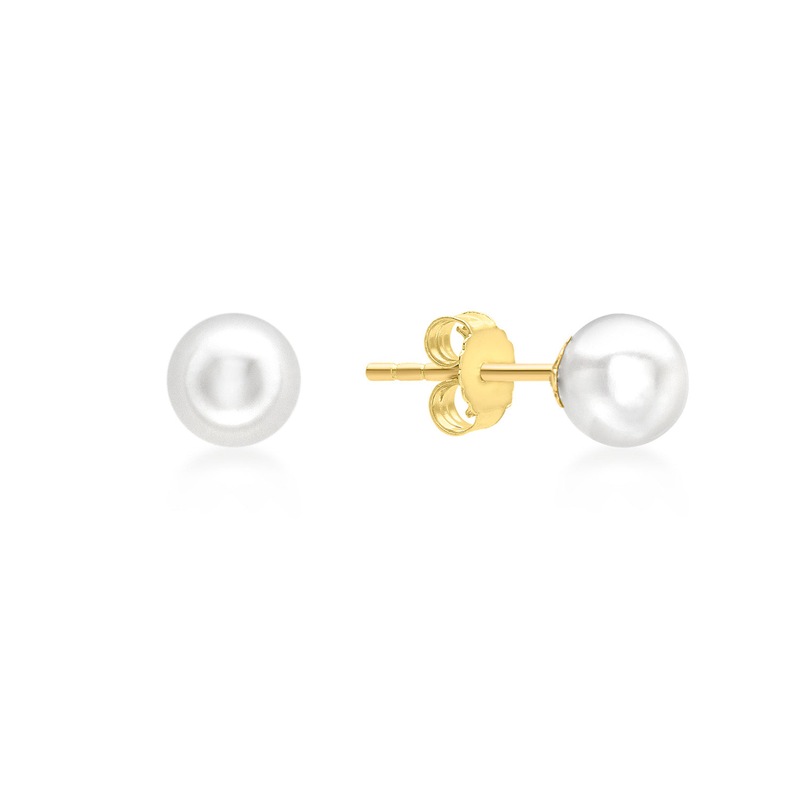 Buy 9K Yellow Gold Pearl Stud Earrings 5mm MyDeal