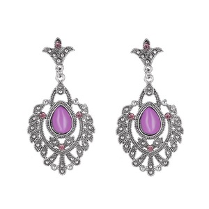 Popular Vintage Alloy Bridal Silver Drop Jewelry Earrings