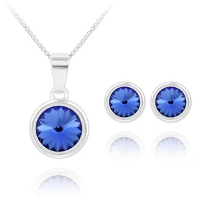 Silver Jewelry Set Sapphire