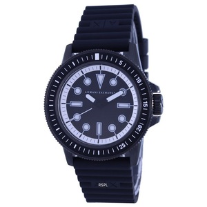 Armani Exchange Leonardo Silicone Strap Black Dial Quartz AX1852 50M Mess Watch