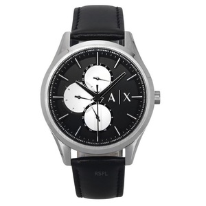 Armani Exchange Multifunction Black Dial Leather Strap Quartz AX1872 Mens Watch