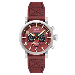 AVI-8 Dambuster Gibson Chronograph Airfix Edition Hazard Red Dial 50M Mens Watch