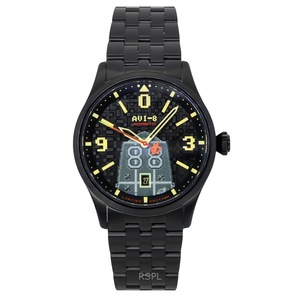 AVI-8 Flyboy Capcom 1942 Automatic Pixel Limited Edition Midnight Ace Black Dial AV-4121-33 Men's Watch With Extra Strap