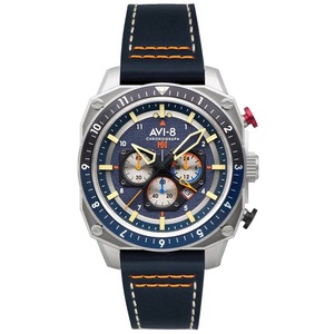 AVI-8 Hawker Hunter Atlas Dual Time Chronograph Pavillion Blue Quartz Mens Watch