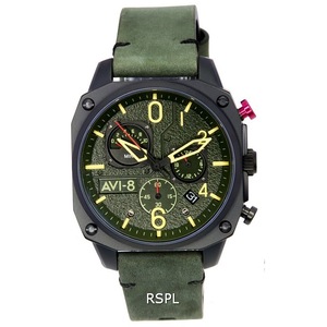 AVI-8 Hawker Hunter Deep Green Retrograde Chronograph Quartz AV405208 Mens Watch