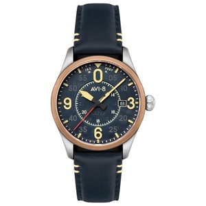 AVI-8 Spitfire Smith Distressed Blue Leather Automatic AV-4090-05 30M Mens Watch