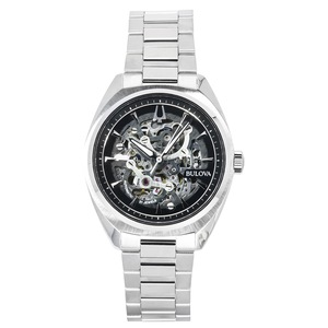 Bulova Classic Surveyor Silver Skeleton Dial Automatic Analog 96A293 Mens Watch