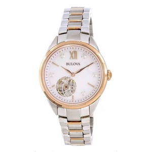 Bulova Classic White Open Heart Dial Automatic Analog 98P170 30M Ladies Watch