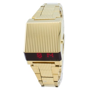 Bulova Computron Digital Day/Date Golden Stainless Steel 97C110 30M Mens Watch