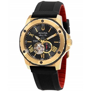 Bulova Marine Star Open Heart Black Dial Automatic Diver 98A272 200M Mens Watch
