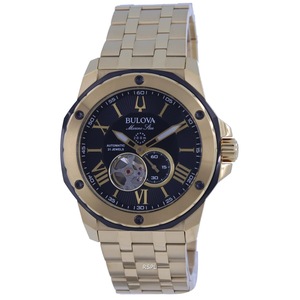 Bulova Marine Star Open Heart Black Dial Automatic Diver 98A273 200M Mens Watch