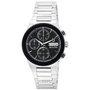 Bulova Millennia Modern Chronograph Black Dial Day/Date 96C149 30M Mens Watch
