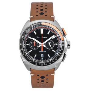 Bulova Racer Chronograph Tachymeter Black Dial Quartz 98B427 100M Mens Watch
