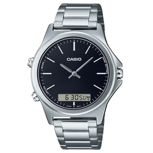 Casio Analog Digital Stainless Steel Alarm MTP-VC01D-1E MTPVC01D-1 Mens Watch