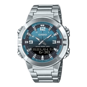 Casio Analog Digital Combination Lite Blue Dial Quartz AMW-870DA-2A2V Mens Watch