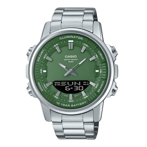 Casio Illuminator Analog Digital Stainless Steel Quartz AMW-880D-3AV Mens Watch