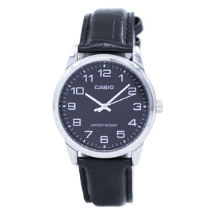 Casio Analog Quartz MTP-V001L-1BUDF Mens Watch Leather Strap Black Dial 30M