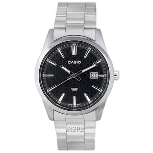 Casio Analog Stainless Steel Black Dial Date Japan Mov't MTP-VD03D-1A Mens Watch