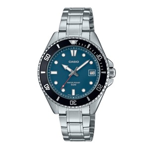 Casio Analog Stainless Steel Blue Dial Quartz MDV-10D-2A1V 50M Mens Watch