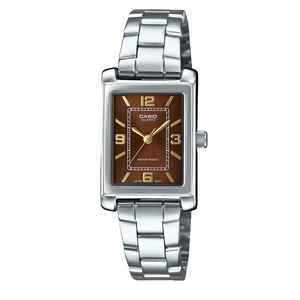 Casio Analog Stainless Steel Brown Dial Quartz LTP-1234DD-5A Womens Ladies Watch