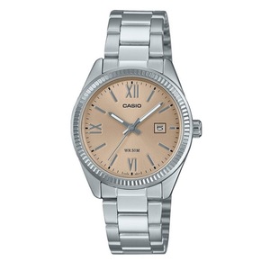 Casio Analog Stainless Steel Peach Dial Quartz LTP-1302DD-4A2V 50M Ladies Watch