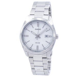 Casio Analog Stainless Steel White Dial Luminous Hands MTP-1302D-7A1V Mens Watch